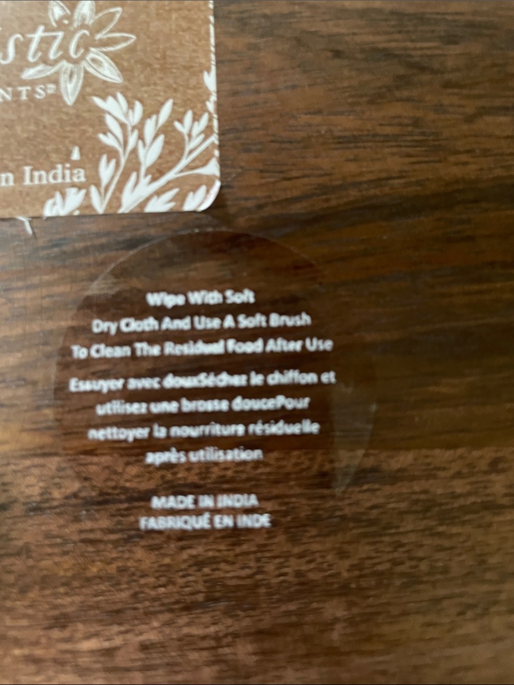 Wooden Decorative Tray - Dark Brown - Picture 9 of 9